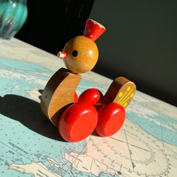 Vintage Other - Vintage 60s Wood Peacock Toy